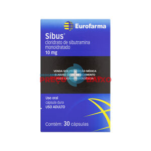 Sibus cloridrato de sibutramina monoidratado 10mg 30 cápsulas