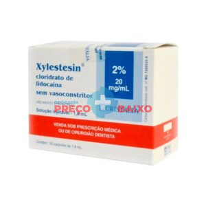 Lidocaina Sem Receita Lidocaína Xylestesin 2% Com Vasoconstritor Injetável Com 50 Tubetes de 1,8 mL - Cristália